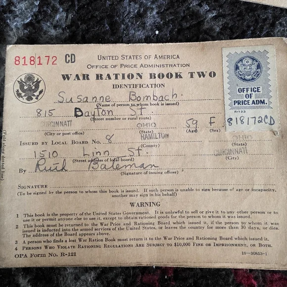 WWII US Navy Named Uniform Grouping John P Bambach 1944 Ration Books Photos - Picture 14 of 16